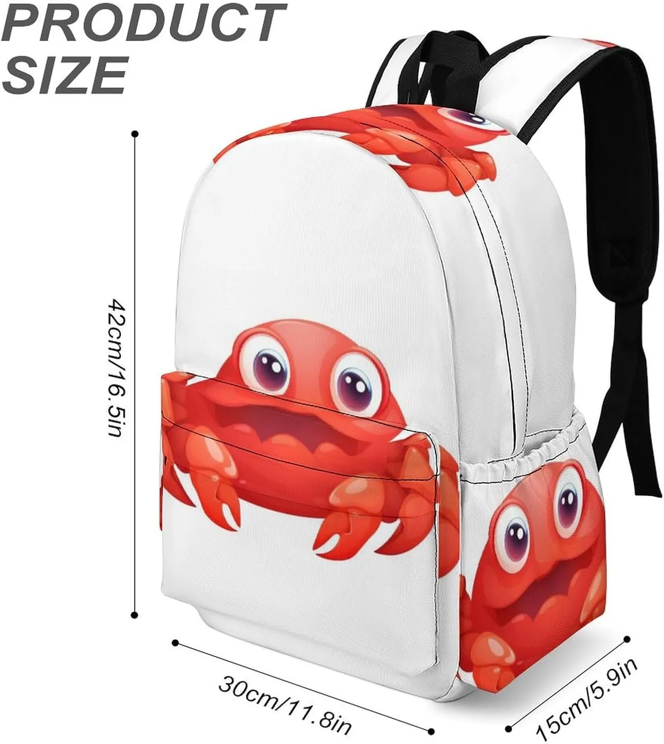 Cute Red Crab Print Laptop Backpacks Casual Shoulder Bag Travel Daypack Fashion for Men Women, 42x30x15cm, Style-6