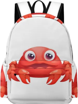 Cute Red Crab Print Laptop Backpacks Casual Shoulder Bag Travel Daypack Fashion for Men Women, 42x30x15cm, Style-6