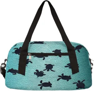 Cute Sea Turtle Kids Duffel Bag for Girls Boys Teens, Sea Turtle Oil Painting Dance Bag Overnight Small Duffel Bag Carry On Weekend Sports Gym Travel Bag for School Practice Gymnastics Ballet