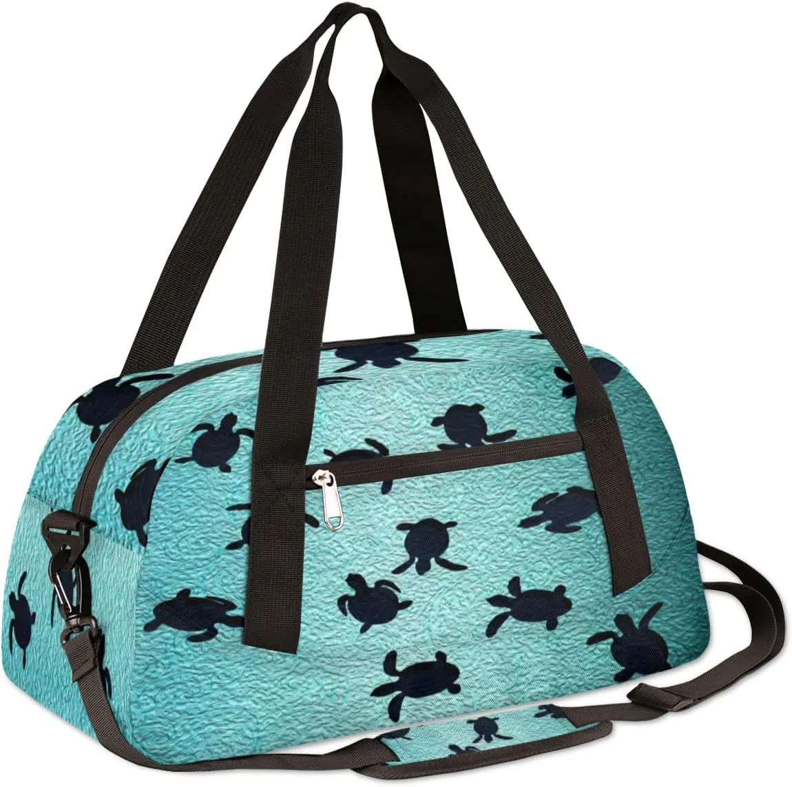 Cute Sea Turtle Kids Duffel Bag for Girls Boys Teens, Sea Turtle Oil Painting Dance Bag Overnight Small Duffel Bag Carry On Weekend Sports Gym Travel Bag for School Practice Gymnastics Ballet