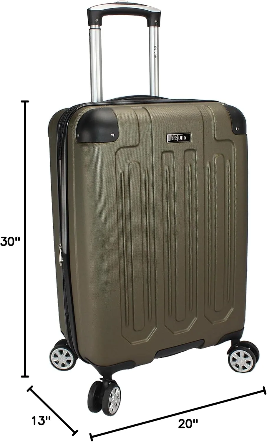 Dejuno Tutin Hardside Spinner Luggage TSA Lock, Olive, 3-Piece Set