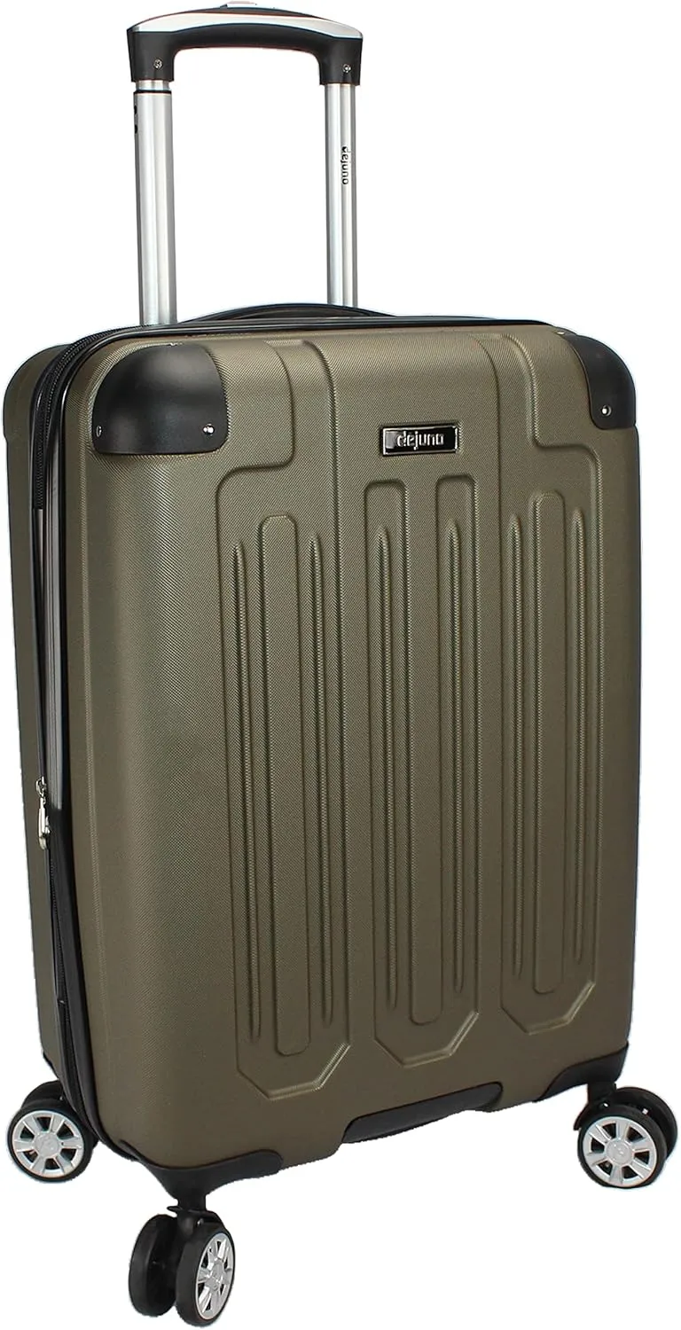 Dejuno Tutin Hardside Spinner Luggage TSA Lock, Olive, 3-Piece Set
