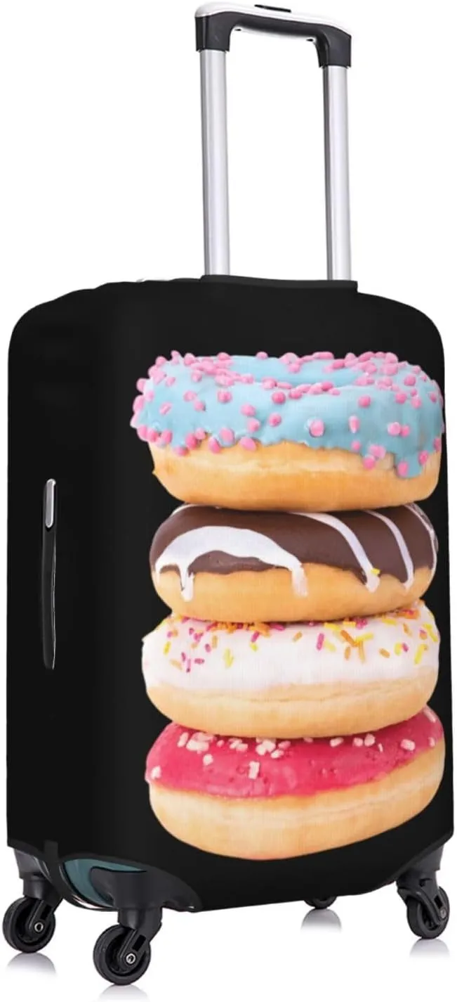 Delicious Colorful Donuts Travel Luggage Cover Fits 18-32 Inch Luggage, Stretch Suitcase Cover Protector with Concealed Zipper for Wheeled Suitcase Tsa Approved