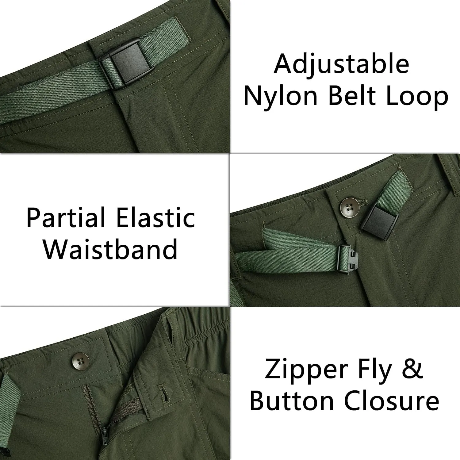 Derminpro Men's Quick Dry Stretch Water Resistant Golf Hiking Shorts with Multi Pockets