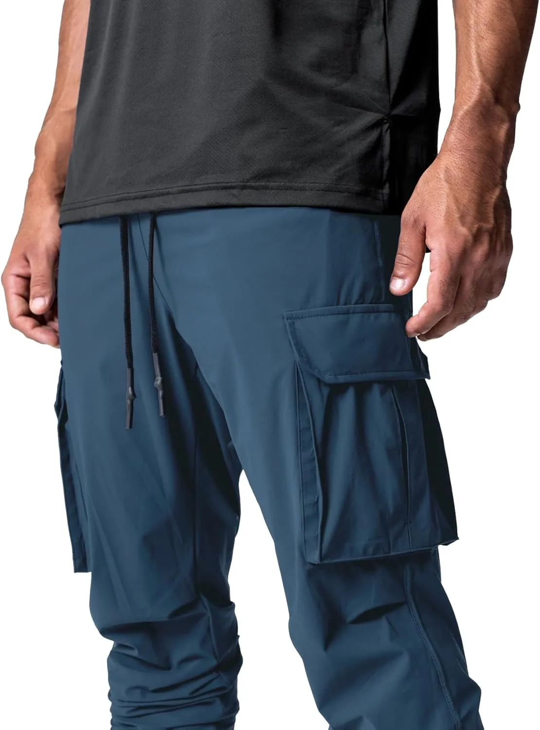 DIOTSR Mens Lightweight Joggers Pants, Cargo Athletic Sweatpants for Men, Slim Workout Pants with Pockets