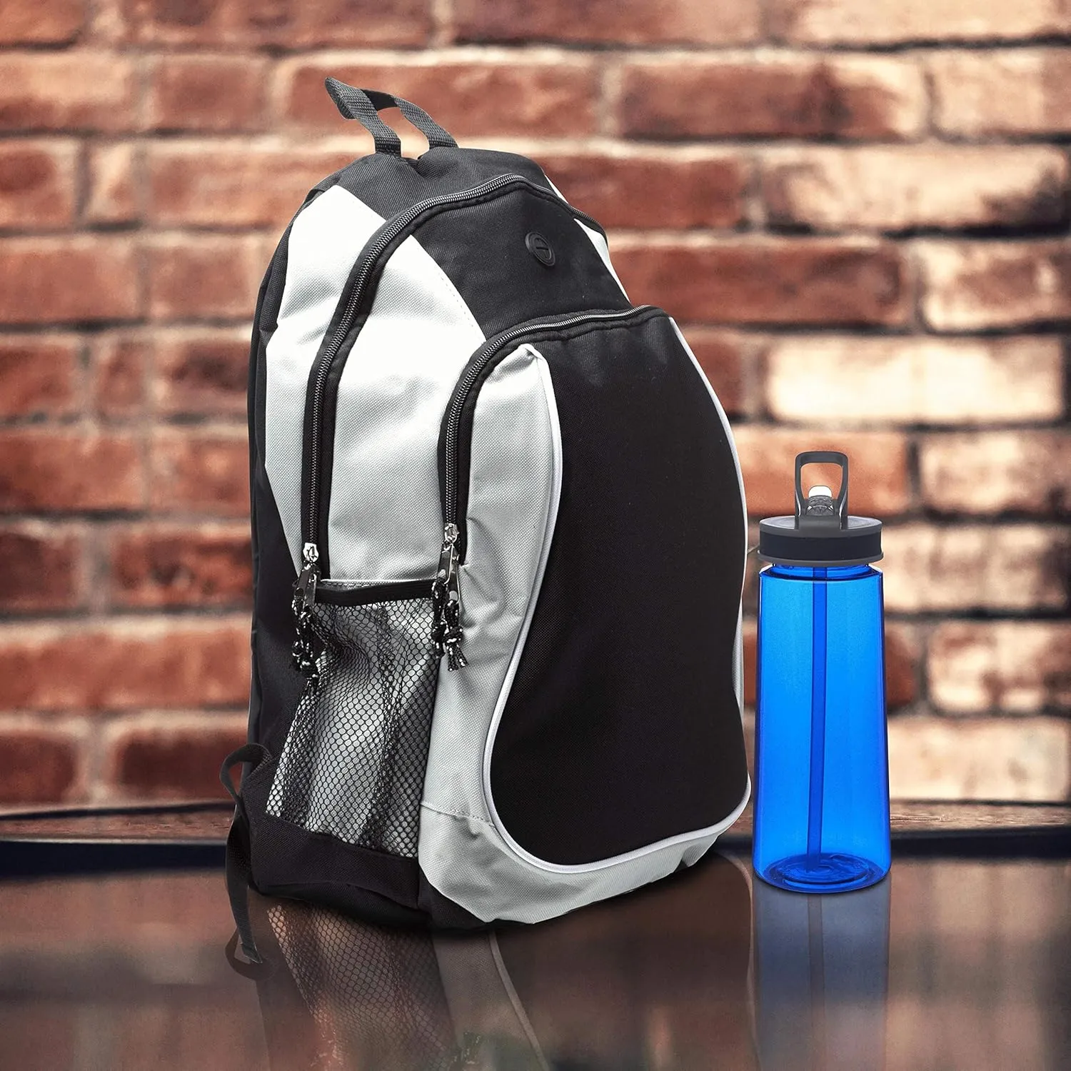 DISCOUNT PROMOS Large Sports Backpacks Set of 10, Bulk Pack - Bring Everywhere You Go, Perfect for Travellers and Great for Everyday Use - Grey