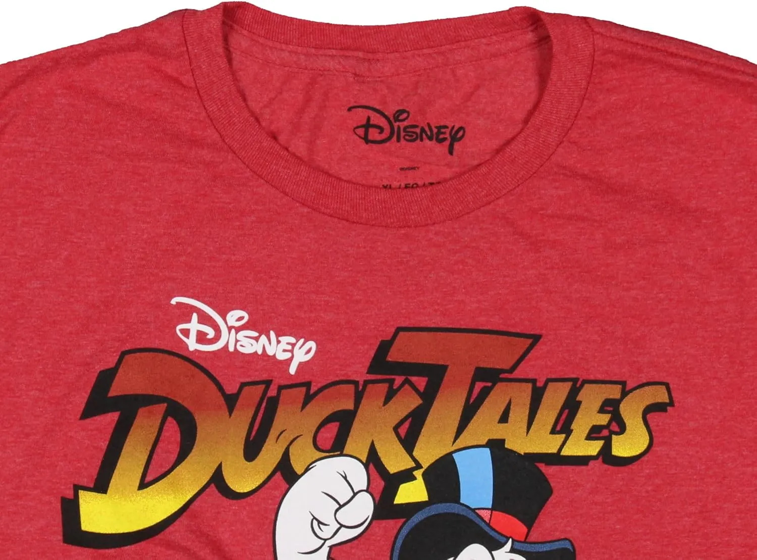 Disney Men's Duck Tales Scrooge McDuck Money Bags Red Heather T-Shirt