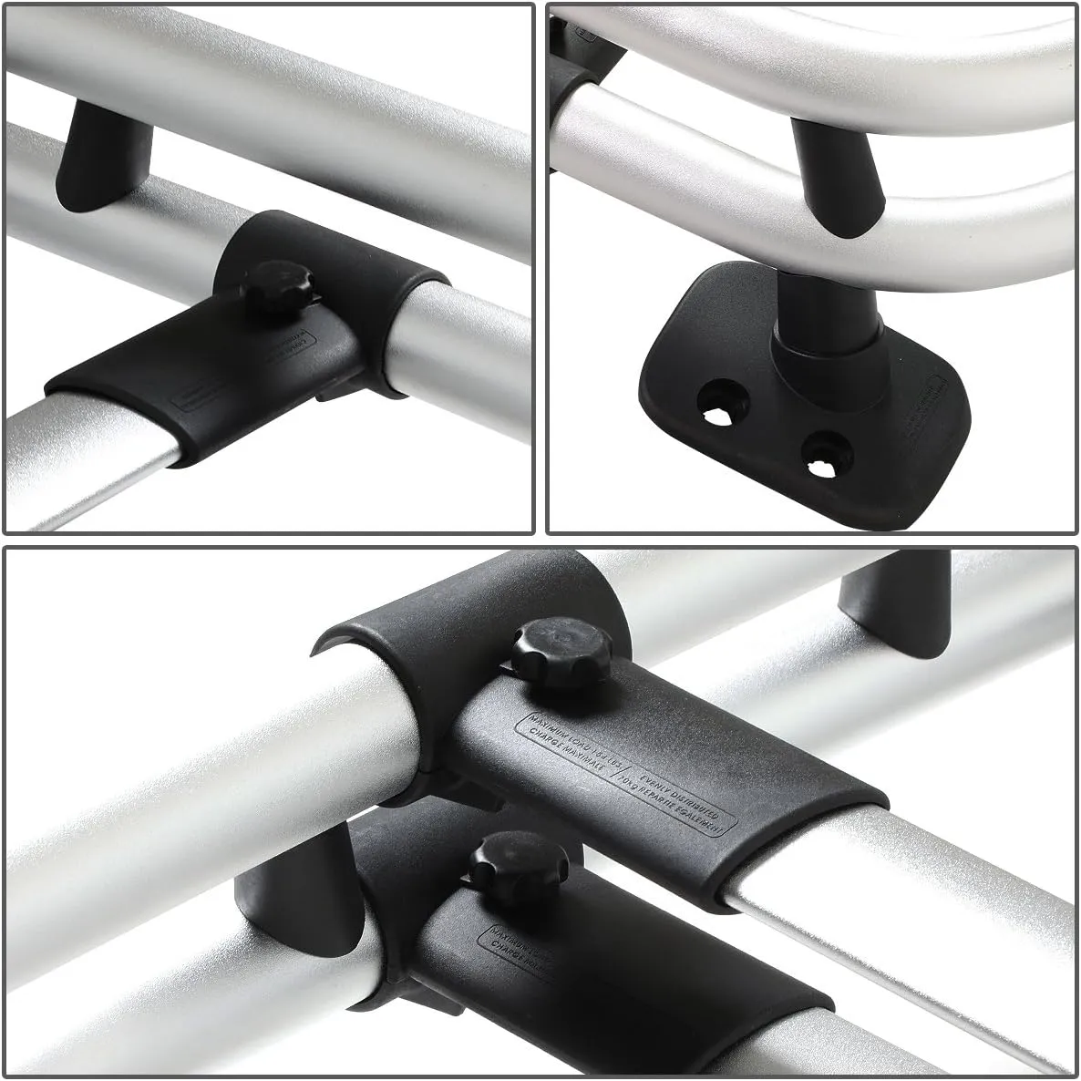 DNA Motoring RROEM-FJ07-CH Chrome Aluminum Roof Rack Rail Compatible with 07-14 FJ Cruiser, 150Lbs Load Capacity