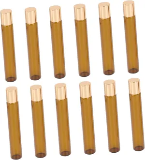 DOITOOL 12pcs 10ml Essential Oil Dispensing Bottle Perfume Roll-on Bottles Glass Sub Bottles Travel Bottle Set Toiletry