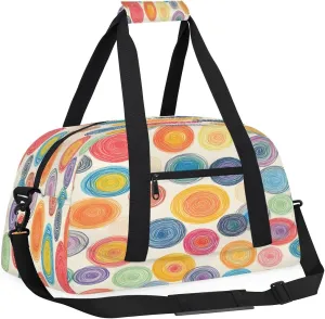 Dots Fantasy Kids Overnighter Duffel Bags for Boys, Carry-On Size Sports Gym Bag with Front Zipper Pocket for School Practice or Overnight Travel Weekender Sleepover Tote Bag