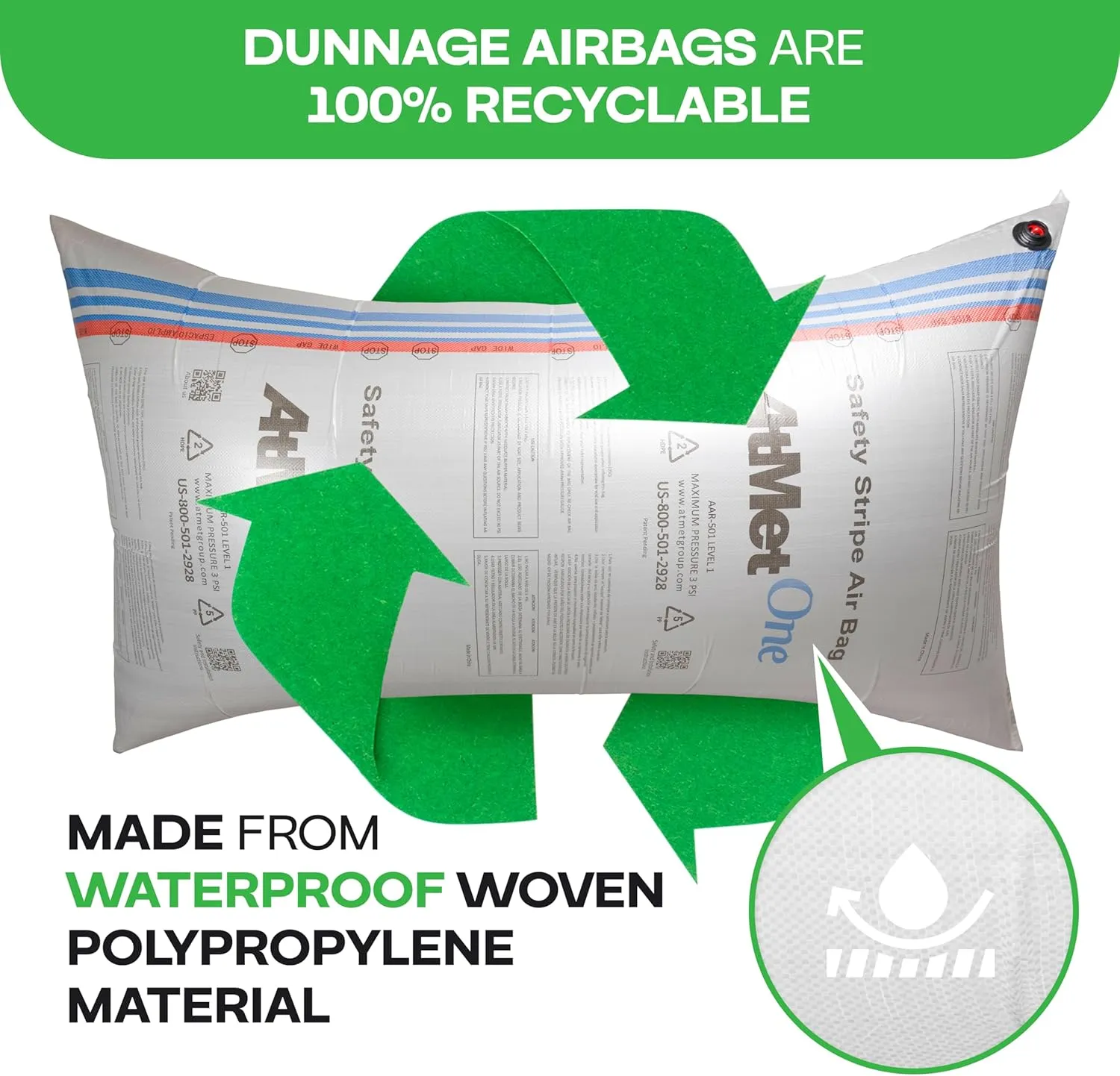 Dunnage Airbags 48" x 84", Pack of 10 - Inflatable & Reusable Woven Polypropylene Dunnage Bags - Prevent Cargo Movement & Damage, Shipment Stabilizer for Pallets, Crates&Barrels by IDL Packaging