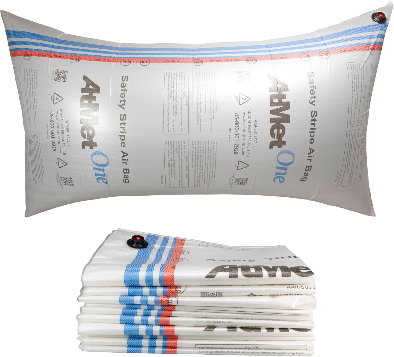 Dunnage Airbags 48" x 84", Pack of 10 - Inflatable & Reusable Woven Polypropylene Dunnage Bags - Prevent Cargo Movement & Damage, Shipment Stabilizer for Pallets, Crates&Barrels by IDL Packaging