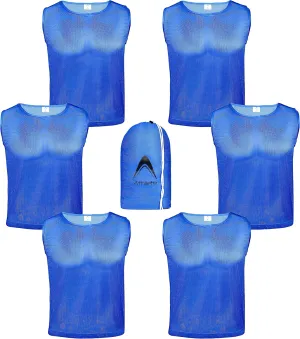 DURAMESH Set of 6 - Scrimmage Vest/Pinnies/Team Practice Jerseys with Free Carry Bags.