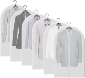 dust proof garment bags - set of 6 pcs 40 inch hanging clothing storage bags and cedar balls,for jacket, shirt, sweater, suit