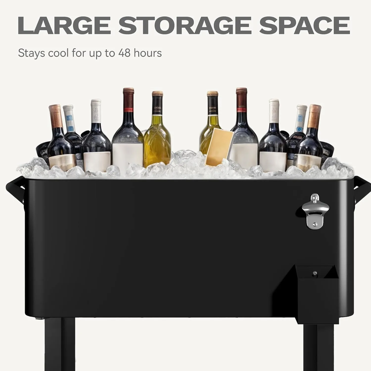 DWVO Ice Chest with Wheels,80 Quart Rolling Cooler with Bottle Opener Drainage, Patio Cooler Cart, Rolling Ice Chest with Handle for Patio Pool Deck Party BBQ Cookouts