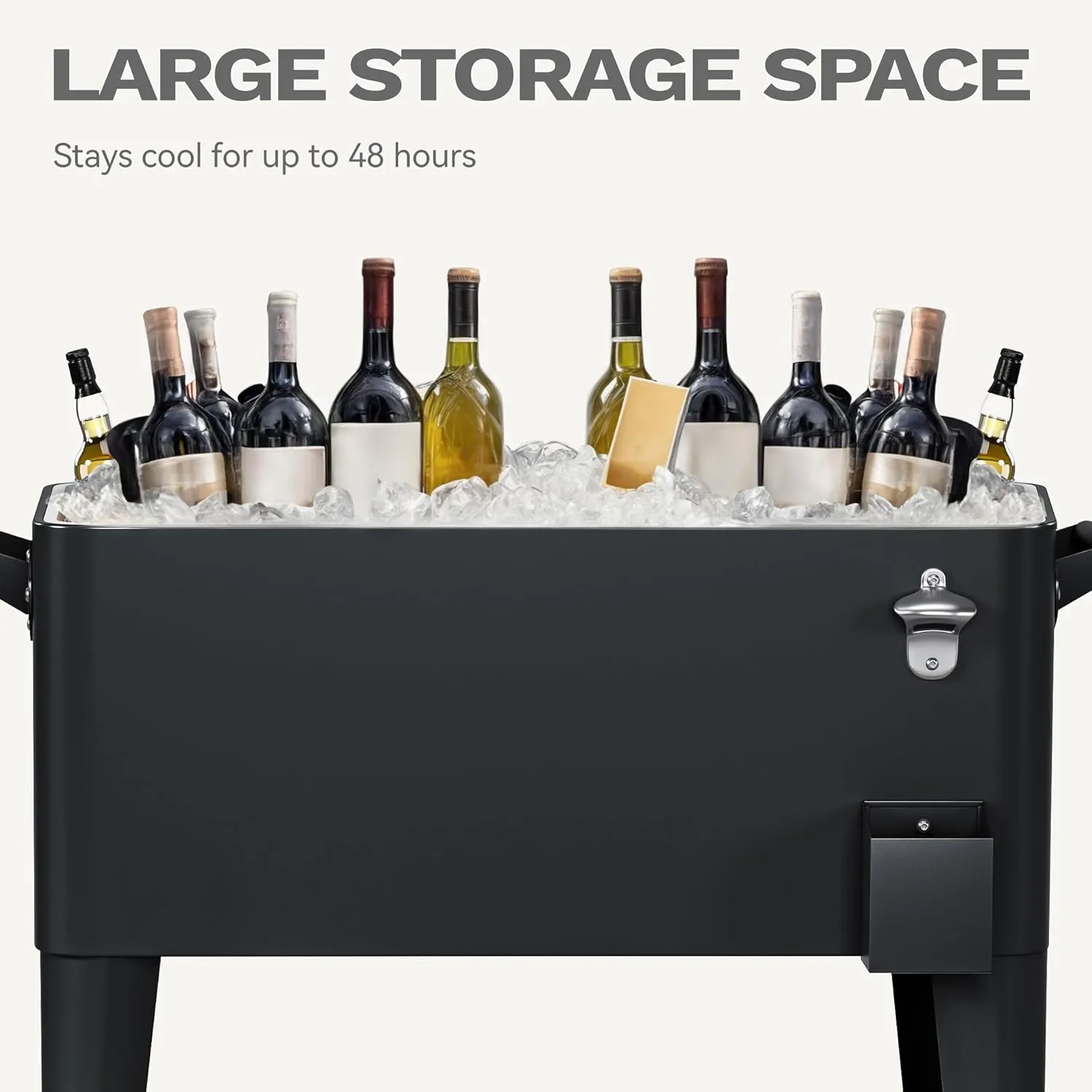 DWVO Ice Chest with Wheels,80 Quart Rolling Cooler with Bottle Opener Drainage, Patio Cooler Cart, Rolling Ice Chest with Handle for Patio Pool Deck Party BBQ Cookouts