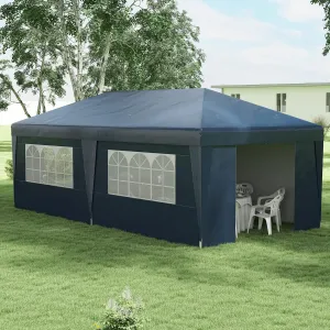 Easy Pop-Up Patio Gazebo with Sidewalls - Instant UV30  Protection, 3-Level Adjustable Height, Cathedral Windows, 2 Doors, Detachable 6 Sidewalls, Wheeled Bag, Drainage Holes, Powder