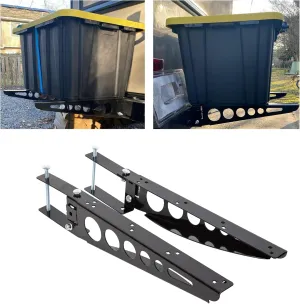 ECOTRIC Universal Bumper Cargo Bracket fits RV 4" Square Bumper Mounting Mounted Cargo Carrier Box Support Arms Bracket Mounting Racks. (A Pair!)