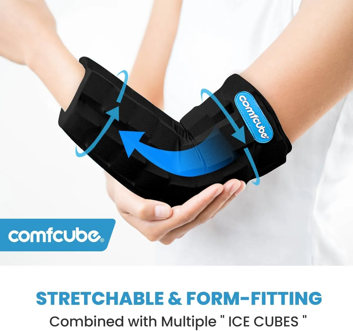 Elbow Ice Pack for Tendonitis & Tennis Elbow, 2 Hours Long Lasting Cold Compression Ice Pack Wrap Sleeve Pain Relief for Arthritis, Injuries, Swelling, Golfers Arm(Black)