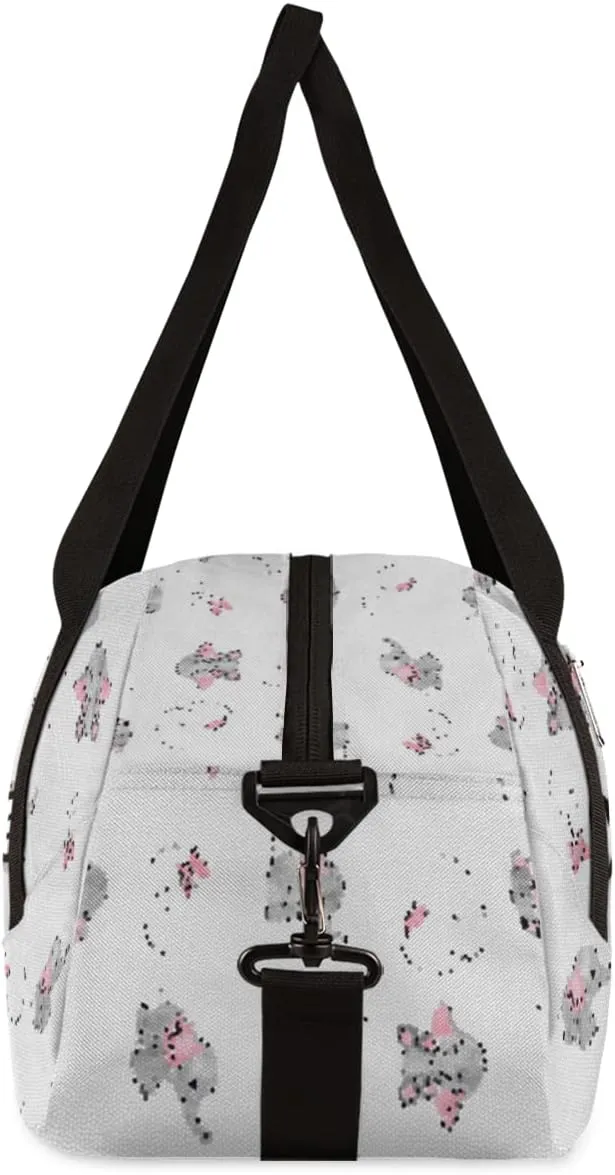Elephant Butterfly Personalized Kids Duffel Bag for Girls Boys, Elephant Debris Custom Dance Bag Overnight Small Duffel Bag Carry On Weekend Sports Travel Bag for School Practice Gymnastics Ballet