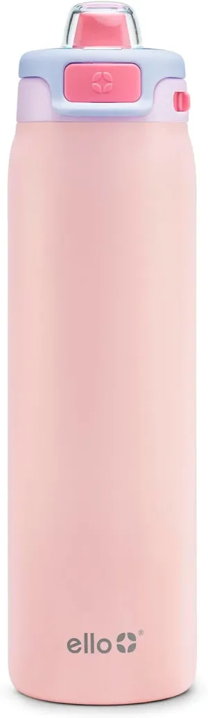 Ello Pop & Fill Stainless Steel Water Bottle with Quick Fill Technology, Double Walled Vacuum Insulated Metal, Leak Proof Locking Lid, Sip & Chug, BPA Free, Holiday Gift for Him Her, 22oz, 32oz, 40oz