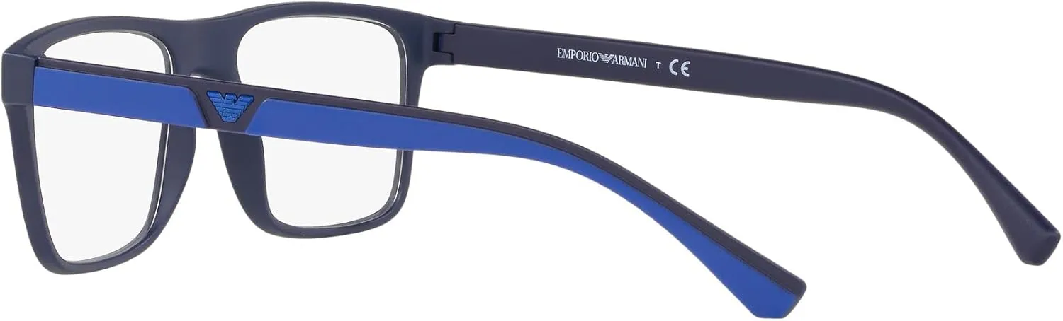 Emporio Armani Men's Ea4115 Prescription Eyewear Frames with Two Interchangeable Sun Clip-ons Rectangular
