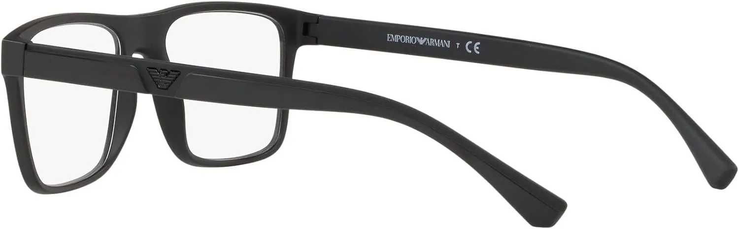 Emporio Armani Men's Ea4115f Low Bridge Fit Prescription Eyewear Frames with Two Interchangeable Sun Clip-ons Rectangular