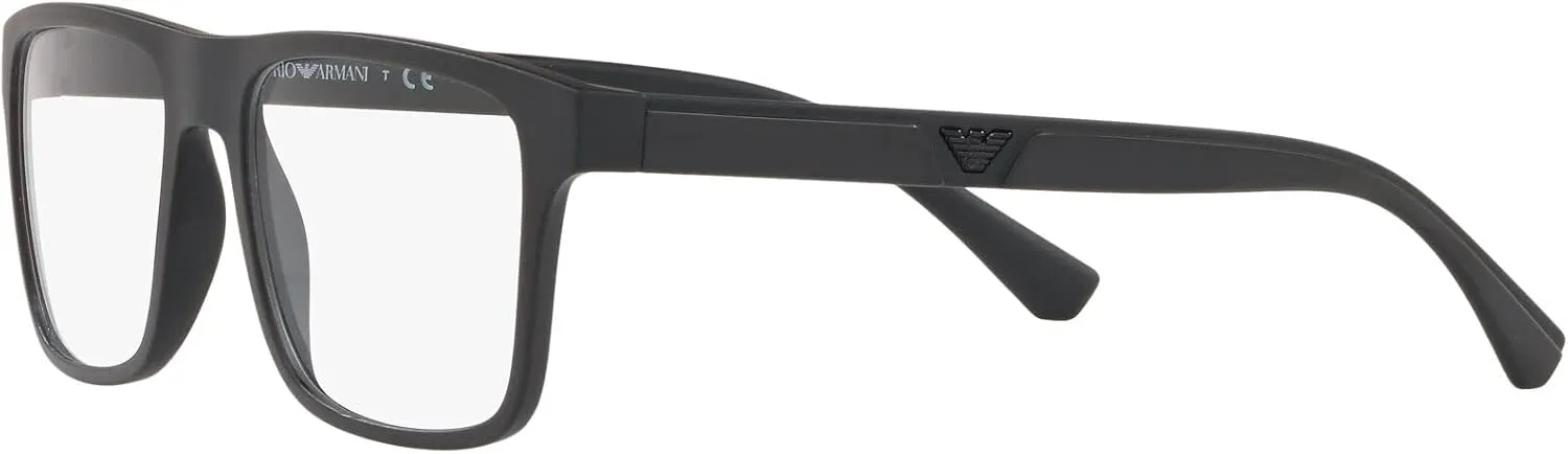Emporio Armani Men's Ea4115f Low Bridge Fit Prescription Eyewear Frames with Two Interchangeable Sun Clip-ons Rectangular