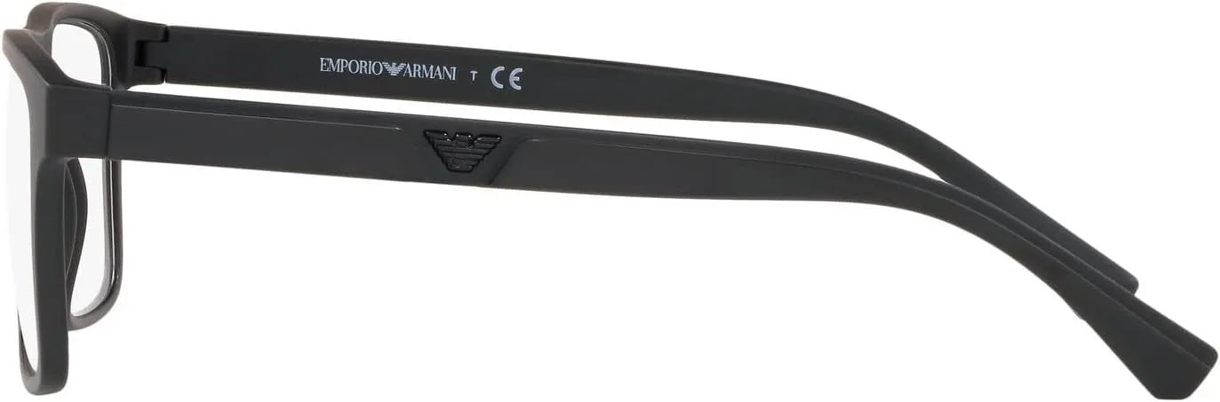 Emporio Armani Men's Ea4115f Low Bridge Fit Prescription Eyewear Frames with Two Interchangeable Sun Clip-ons Rectangular