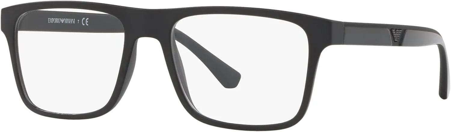 Emporio Armani Men's Ea4115f Low Bridge Fit Prescription Eyewear Frames with Two Interchangeable Sun Clip-ons Rectangular