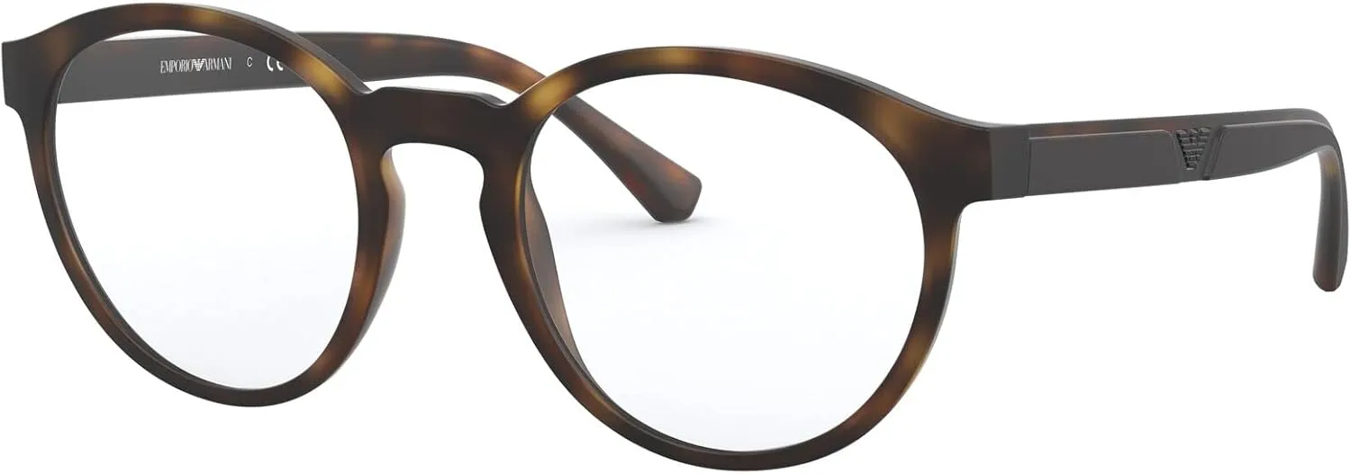 Emporio Armani Men's Ea4152 Prescription Eyewear Frames with Two Interchangeable Sun Clip-ons Round