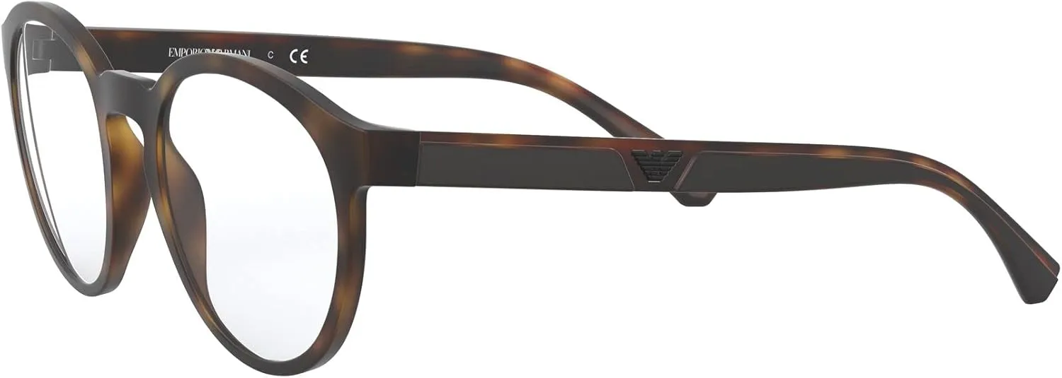 Emporio Armani Men's Ea4152 Prescription Eyewear Frames with Two Interchangeable Sun Clip-ons Round