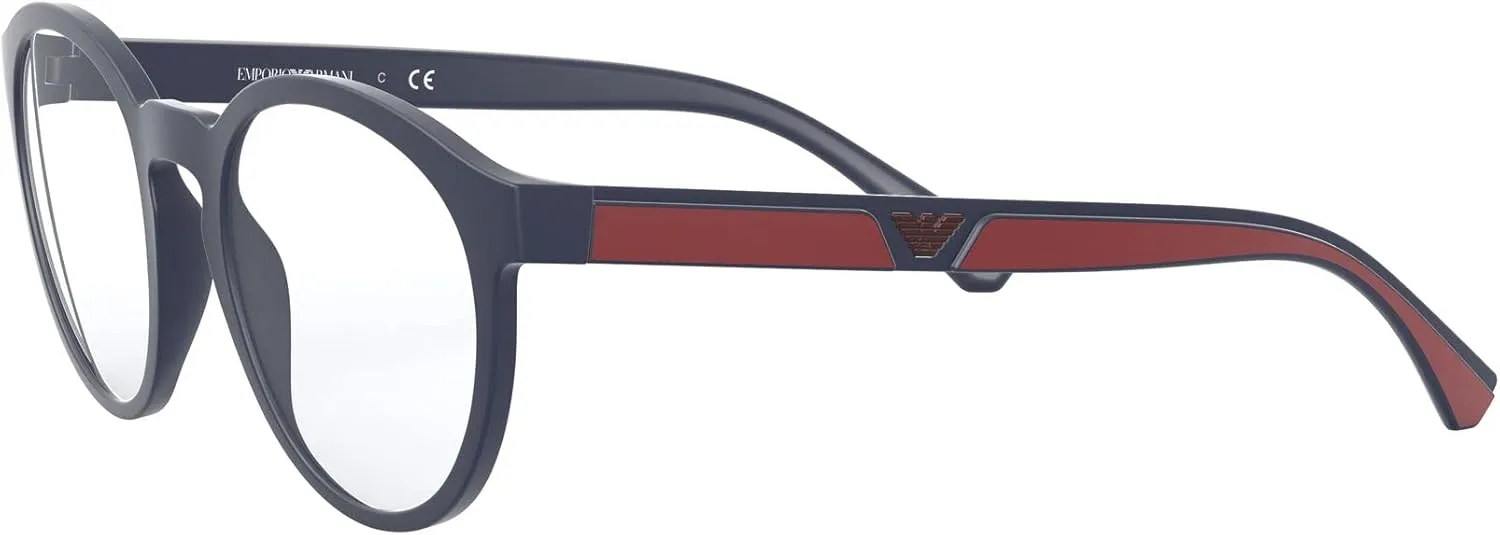 Emporio Armani Men's Ea4152 Prescription Eyewear Frames with Two Interchangeable Sun Clip-ons Round