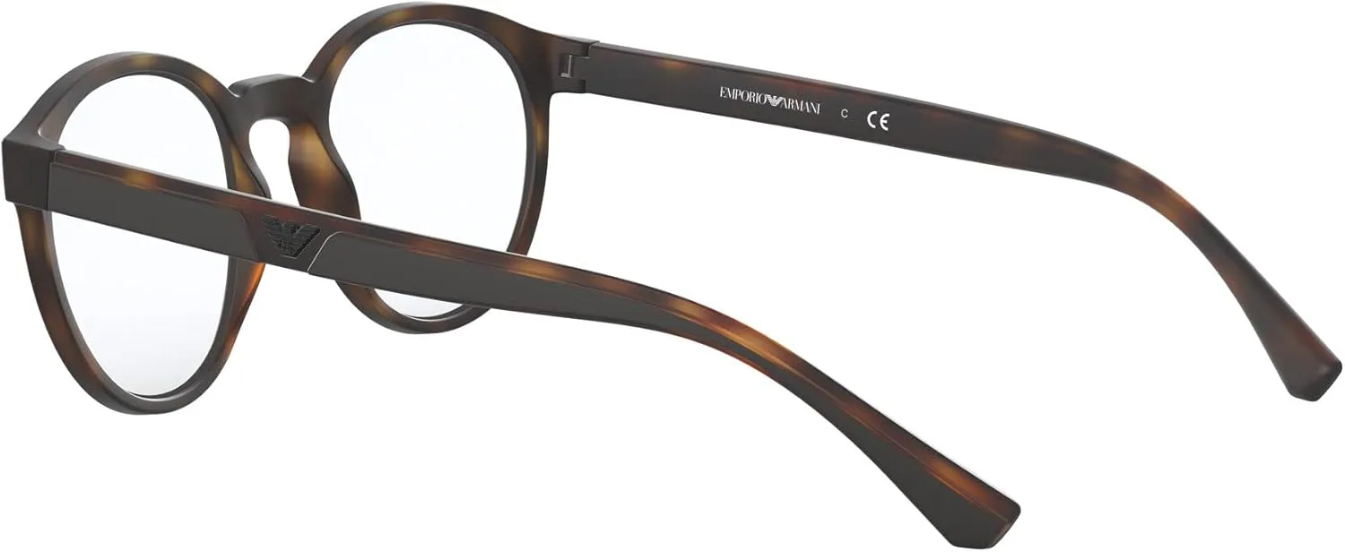 Emporio Armani Men's Ea4152 Prescription Eyewear Frames with Two Interchangeable Sun Clip-ons Round