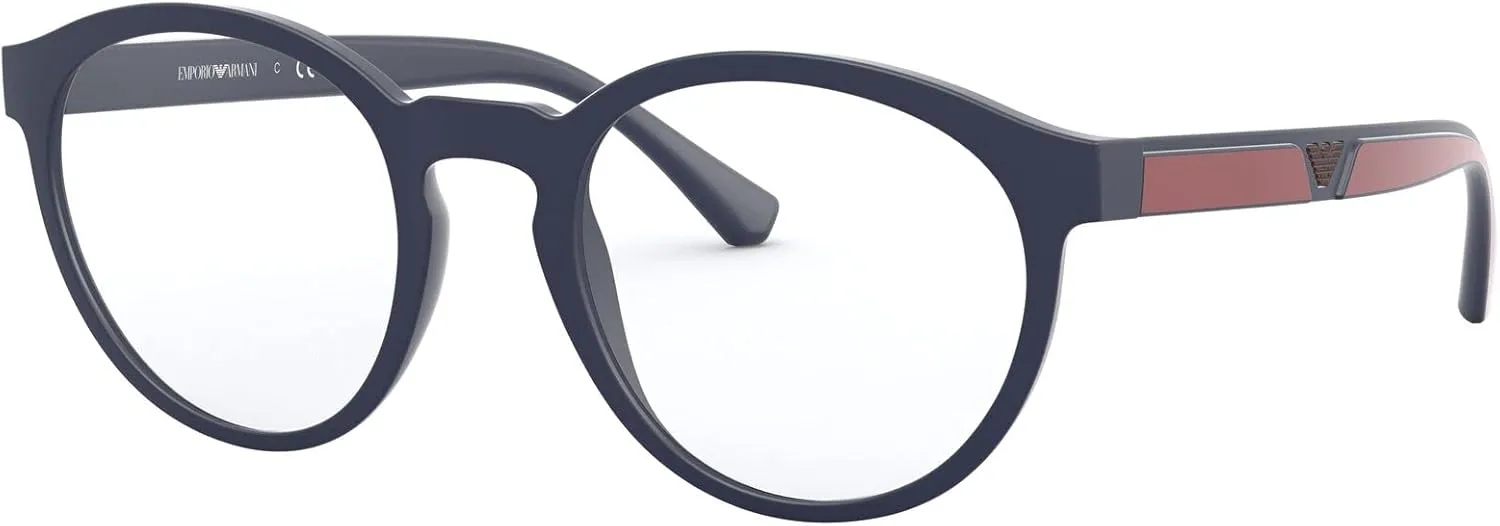 Emporio Armani Men's Ea4152 Prescription Eyewear Frames with Two Interchangeable Sun Clip-ons Round