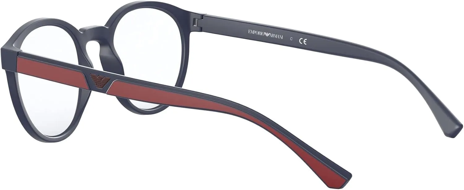 Emporio Armani Men's Ea4152 Prescription Eyewear Frames with Two Interchangeable Sun Clip-ons Round
