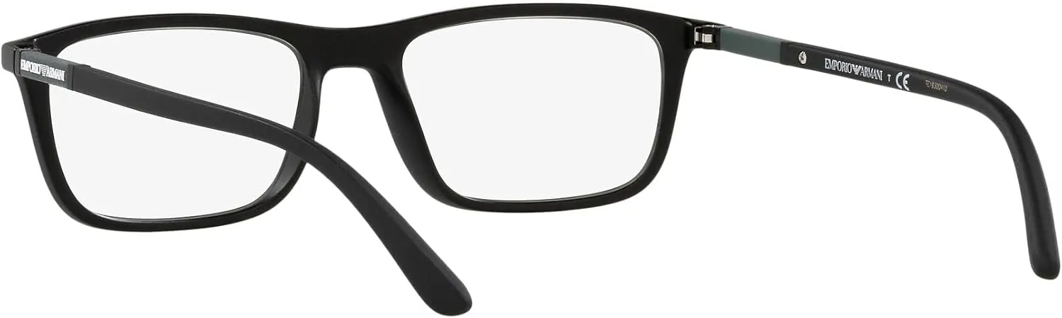 Emporio Armani Men's Ea4160 Prescription Eyewear Frames with Two Interchangeable Sun Clip-ons Rectangular