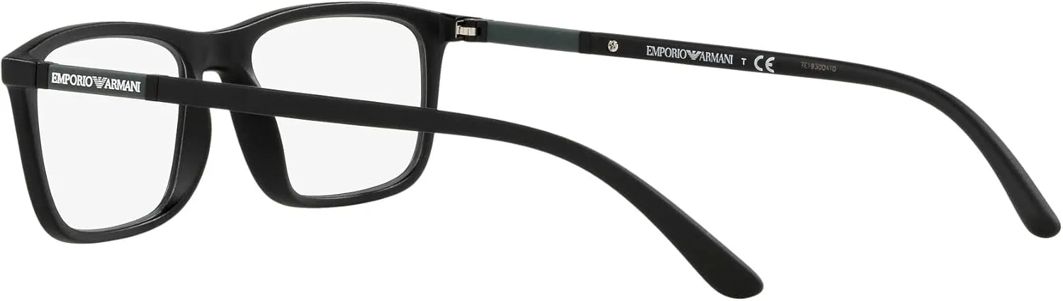 Emporio Armani Men's Ea4160 Prescription Eyewear Frames with Two Interchangeable Sun Clip-ons Rectangular