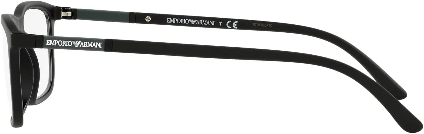Emporio Armani Men's Ea4160 Prescription Eyewear Frames with Two Interchangeable Sun Clip-ons Rectangular