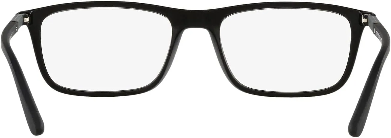 Emporio Armani Men's Ea4160 Prescription Eyewear Frames with Two Interchangeable Sun Clip-ons Rectangular