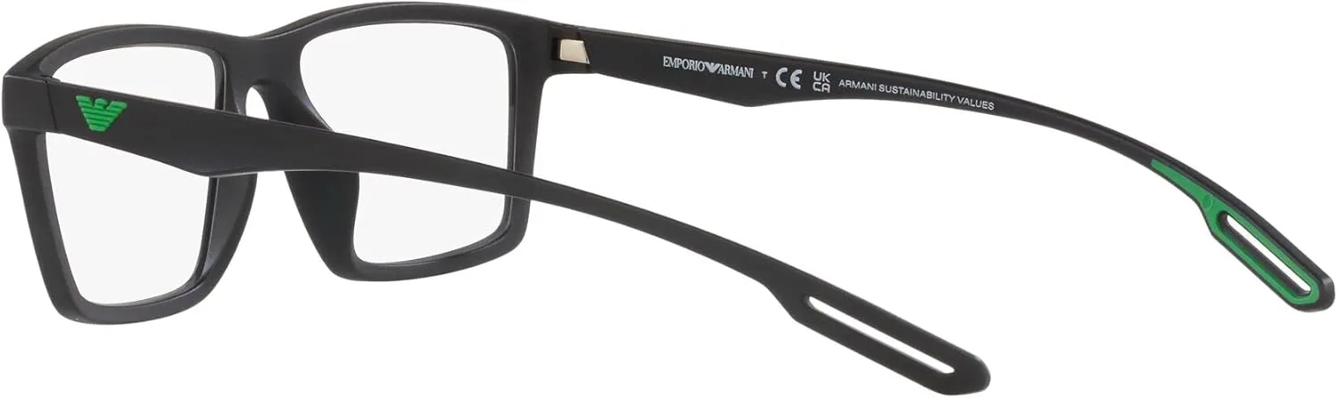 Emporio Armani Men's Ea4189u Universal Fit Prescription Eyewear Frames with Two Interchangeable Sun Clip-ons Rectangular