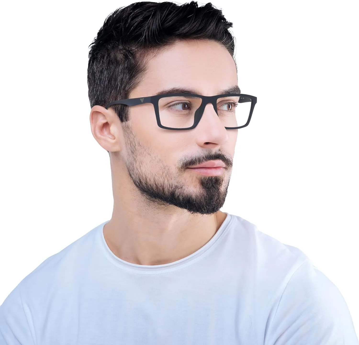 Emporio Armani Men's Ea4189u Universal Fit Prescription Eyewear Frames with Two Interchangeable Sun Clip-ons Rectangular