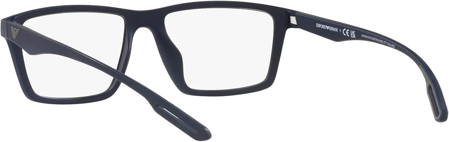 Emporio Armani Men's Ea4189u Universal Fit Prescription Eyewear Frames with Two Interchangeable Sun Clip-ons Rectangular