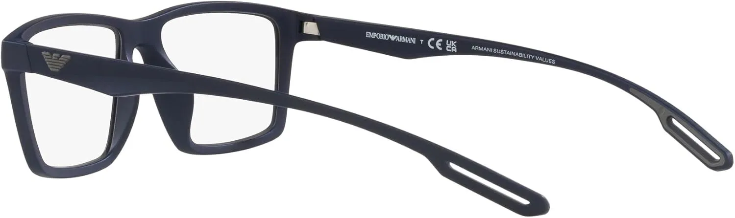 Emporio Armani Men's Ea4189u Universal Fit Prescription Eyewear Frames with Two Interchangeable Sun Clip-ons Rectangular