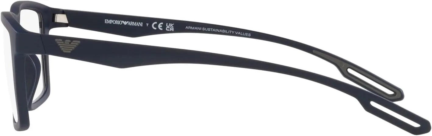 Emporio Armani Men's Ea4189u Universal Fit Prescription Eyewear Frames with Two Interchangeable Sun Clip-ons Rectangular