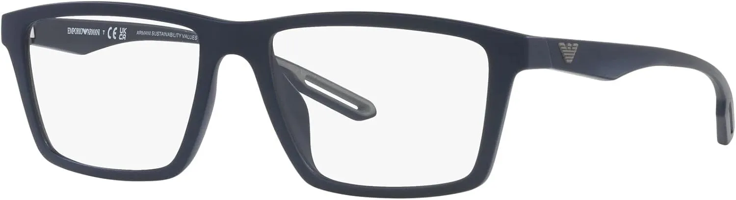 Emporio Armani Men's Ea4189u Universal Fit Prescription Eyewear Frames with Two Interchangeable Sun Clip-ons Rectangular