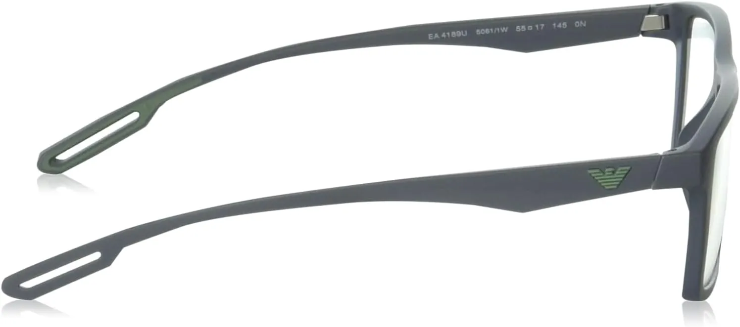 Emporio Armani Men's Ea4189u Universal Fit Prescription Eyewear Frames with Two Interchangeable Sun Clip-ons Rectangular