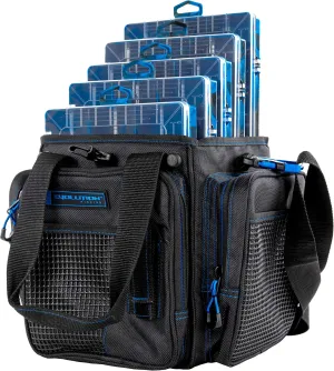 Evolution Outdoor Drift Series Topless Vertical Tackle Bag – Outdoor Rucksack w/ 5 Fishing Tackle Trays, Padded Handle and Shoulder Strap, Plier Holster, Tackle Carrying Case