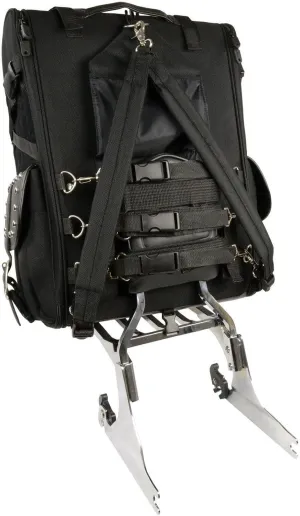 EXCELSIOR INT Large Motorcycle Sissy Bar Travel Bag – Black Backpack & Luggage for Touring & Storage