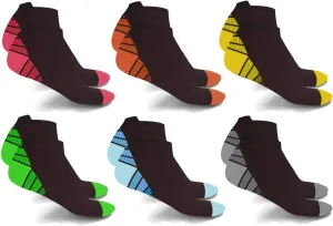 Extreme Fit Compression Socks - Ankle Performance Socks for Running and Athletics - 6 Pair